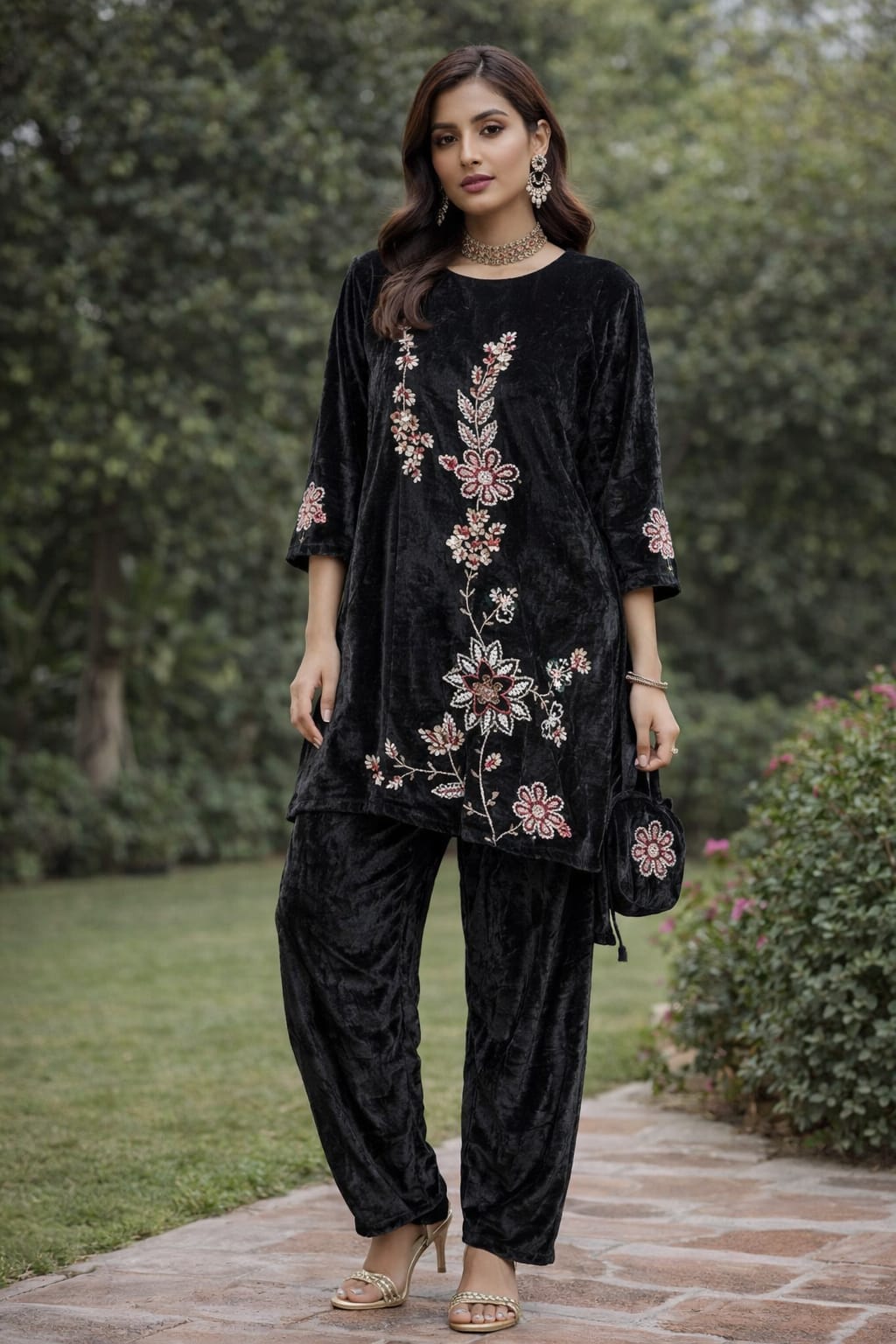 Mirror with katdana handwork Suit