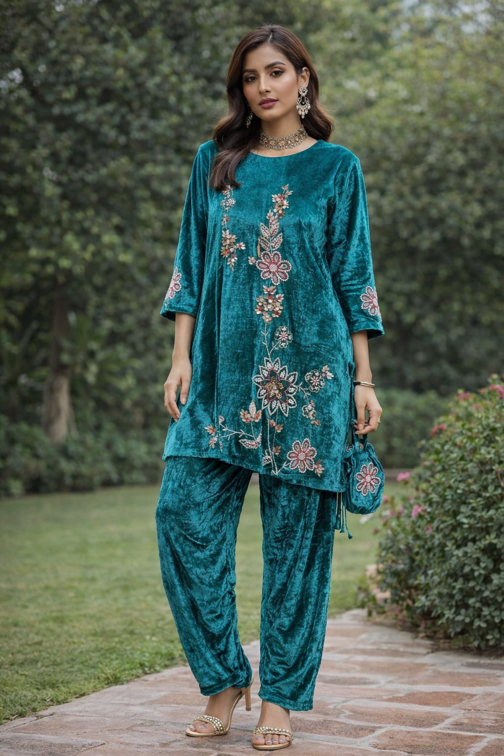 Mirror with katdana handwork Suit